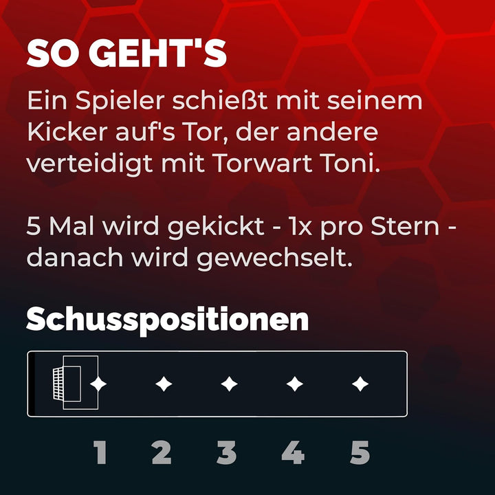 TIPP-KICK Spiel Superstar Fussball-Set mit Filz-Spielfeld (63x22cm) – Challenge für 2 Spieler, handb