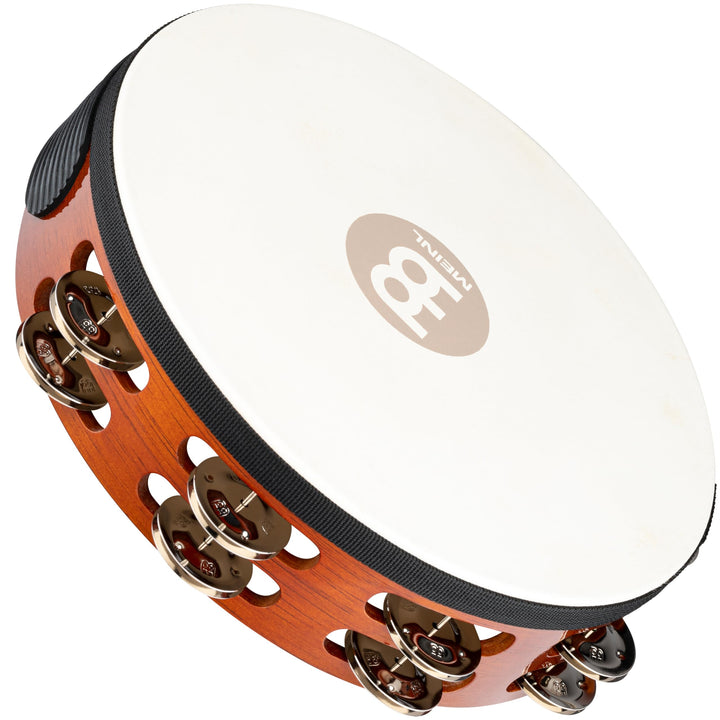 Meinl Percussion TAH2AB Headed Wood Tambourine mit Stahlschellen (2-reihig), 25,40 cm (10 Zoll) Durc