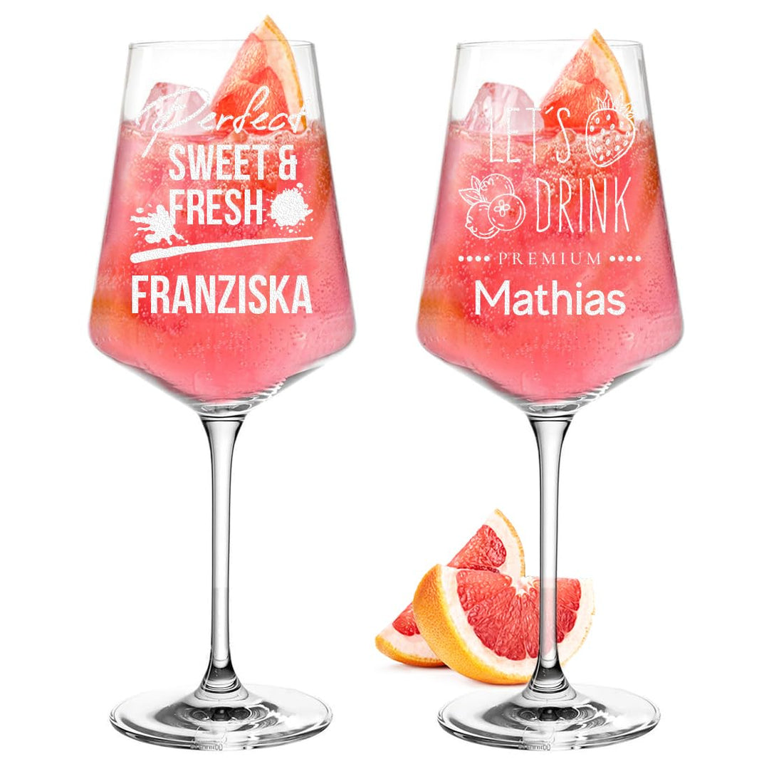 polar-effekt 2er-Set Leonardo Puccini Sarti Spritz Gläser 560 ml mit Gravur - die Geschenk-Idee für