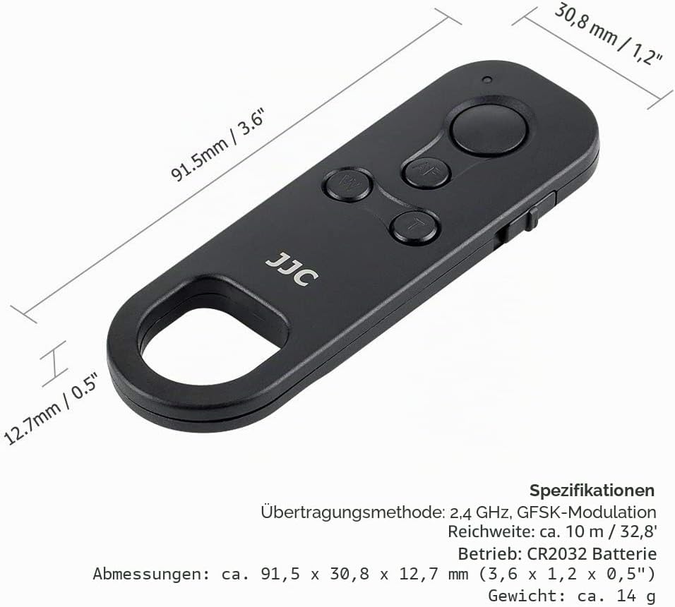JJC BR-E1 Bluetooth Fernauslöser Fernbedienung für Canon EOS R10 R7 R6 R5 R3 R RP 90D 77D 850D 800D