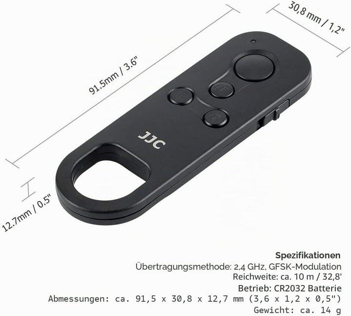 JJC BR-E1 Bluetooth Fernauslöser Fernbedienung für Canon EOS R10 R7 R6 R5 R3 R RP 90D 77D 850D 800D