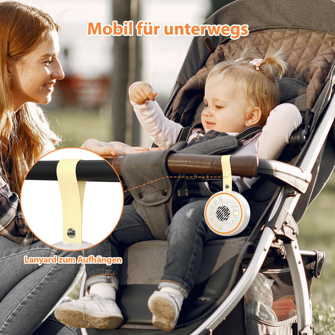 Lemnoi White Noise Machine Tragbare Einschlafhilfe Babys Geräuschmaschine Weisses Rauschen mit 22 Be