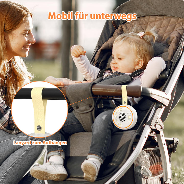 Lemnoi White Noise Machine Tragbare Einschlafhilfe Babys Geräuschmaschine Weisses Rauschen mit 22 Be