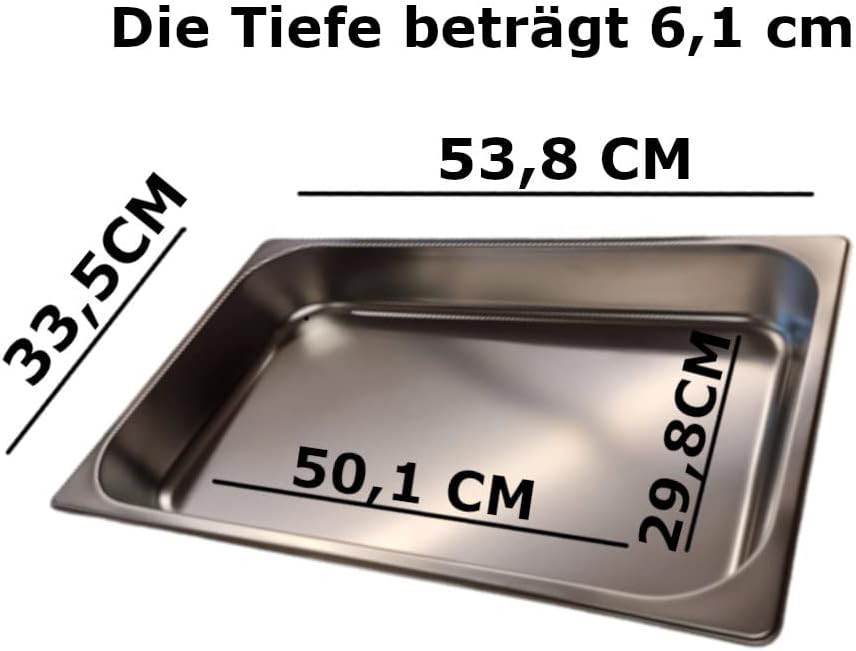 Gastro-Bedarf-Gutheil Gastronormbehälter GN Behälter 1/1 65 mm Tief stapelbar Edelstahl Geeignet für