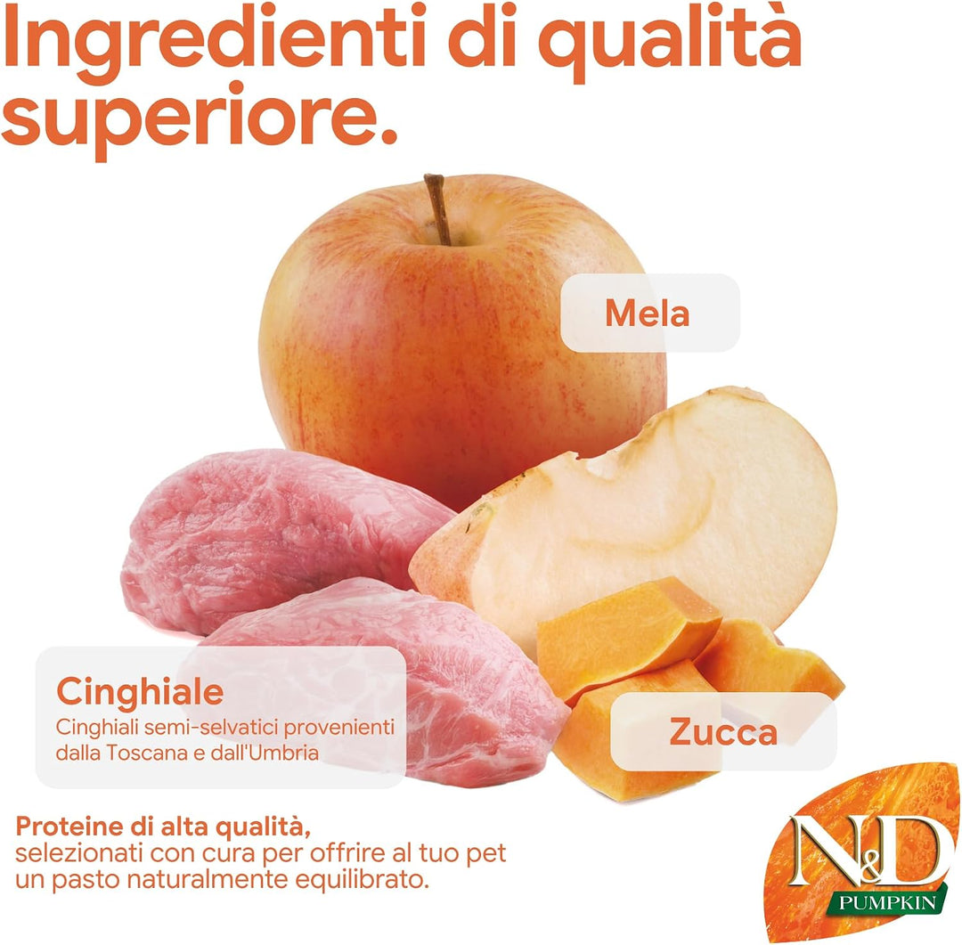 Farmina N&D Pumpkin Adult Medium Pellets Hundefutter (Trockenfutter, mit hochwertigen Vitaminen und