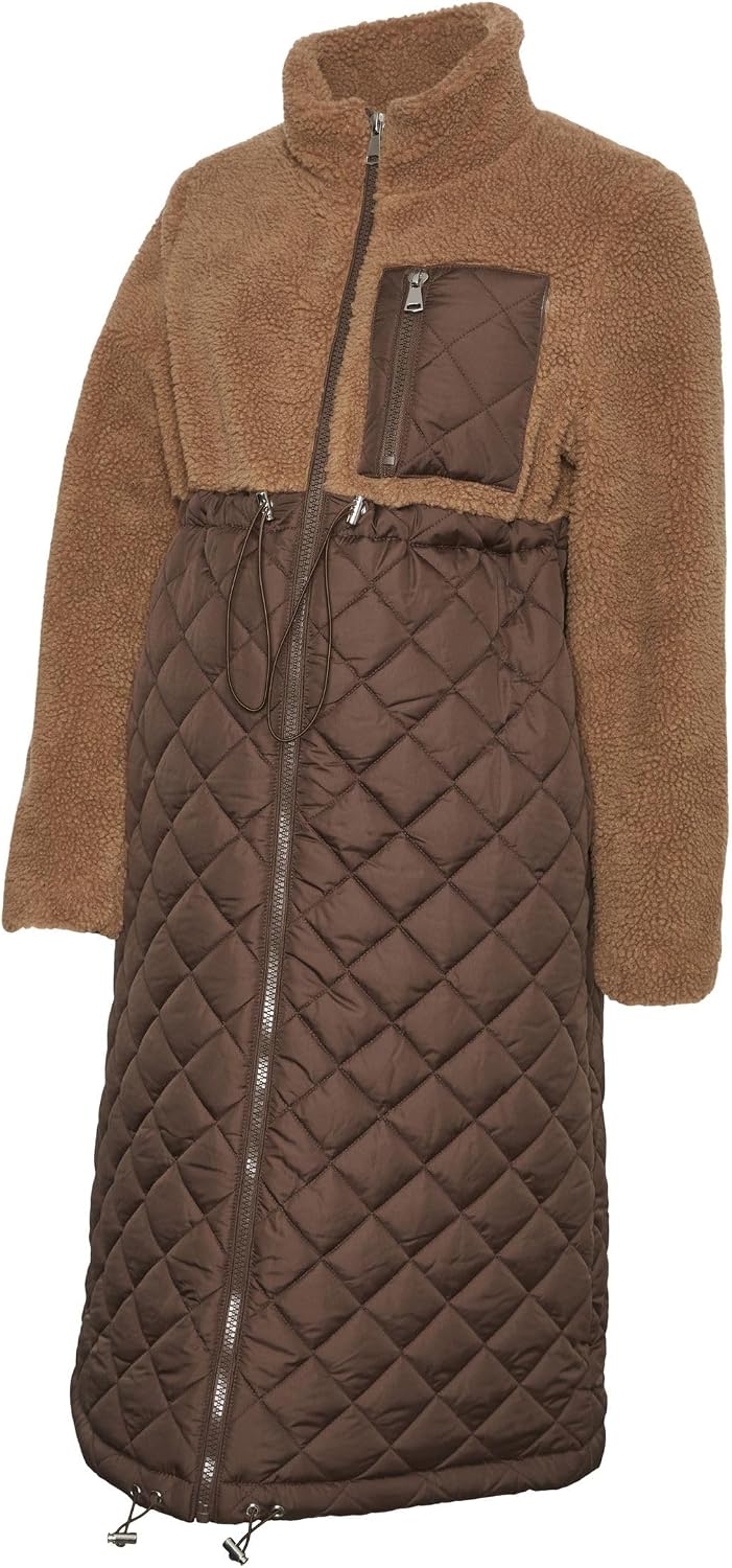 MAMALICIOUS Female Steppjacke Umstands-Jacke | Quilted jacket Tobacco Brown S, Tobacco Brown S