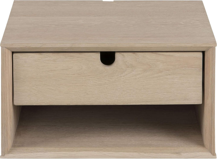 AC Design Furniture Lena Nachttisch aus Holz für Wandmontage, Beistelltisch mit 1 Schublade, Wandreg