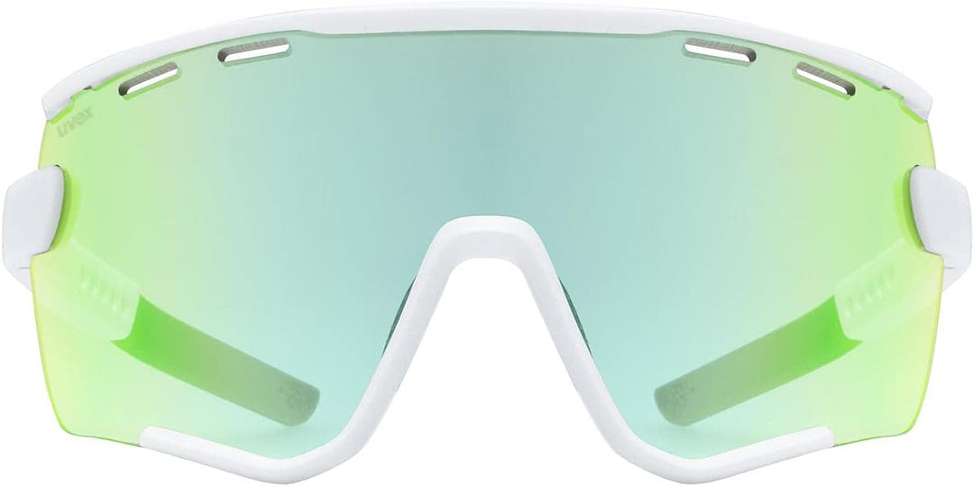 uvex Unisex Sportstyle 236 Set Sportbrille (1er Pack) Einheitsgrösse white mat/green, Einheitsgrösse