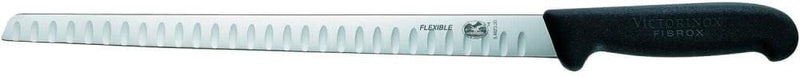 Victorinox Fibrox Lachsmesser Kullenschliff, Küchenmesser, Flexible Klinge, Extra Scharf, Rostfreier