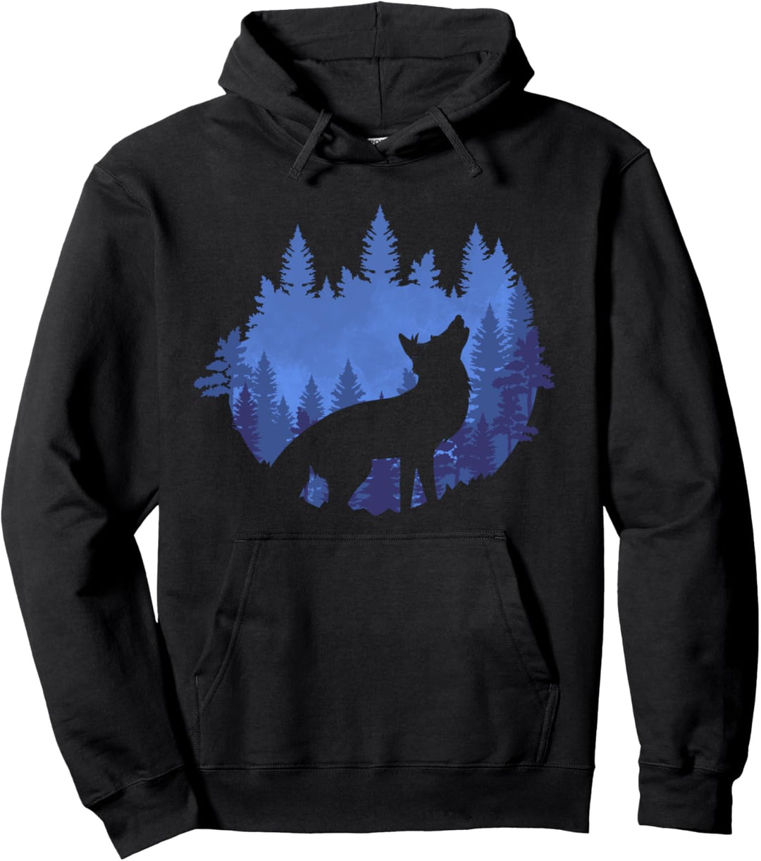 Mondlicht Waldbewohner Wald Tier Natur Tierfreund Fuchs Pullover Hoodie
