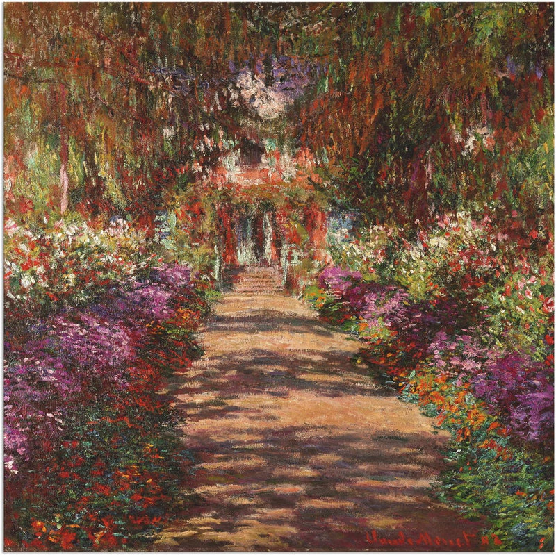 ARTland Wandbild Alu Verbundplatte für Innen & Outdoor Bild 50x50 cm Pflanzen Bäume Blumen Weg in Mo