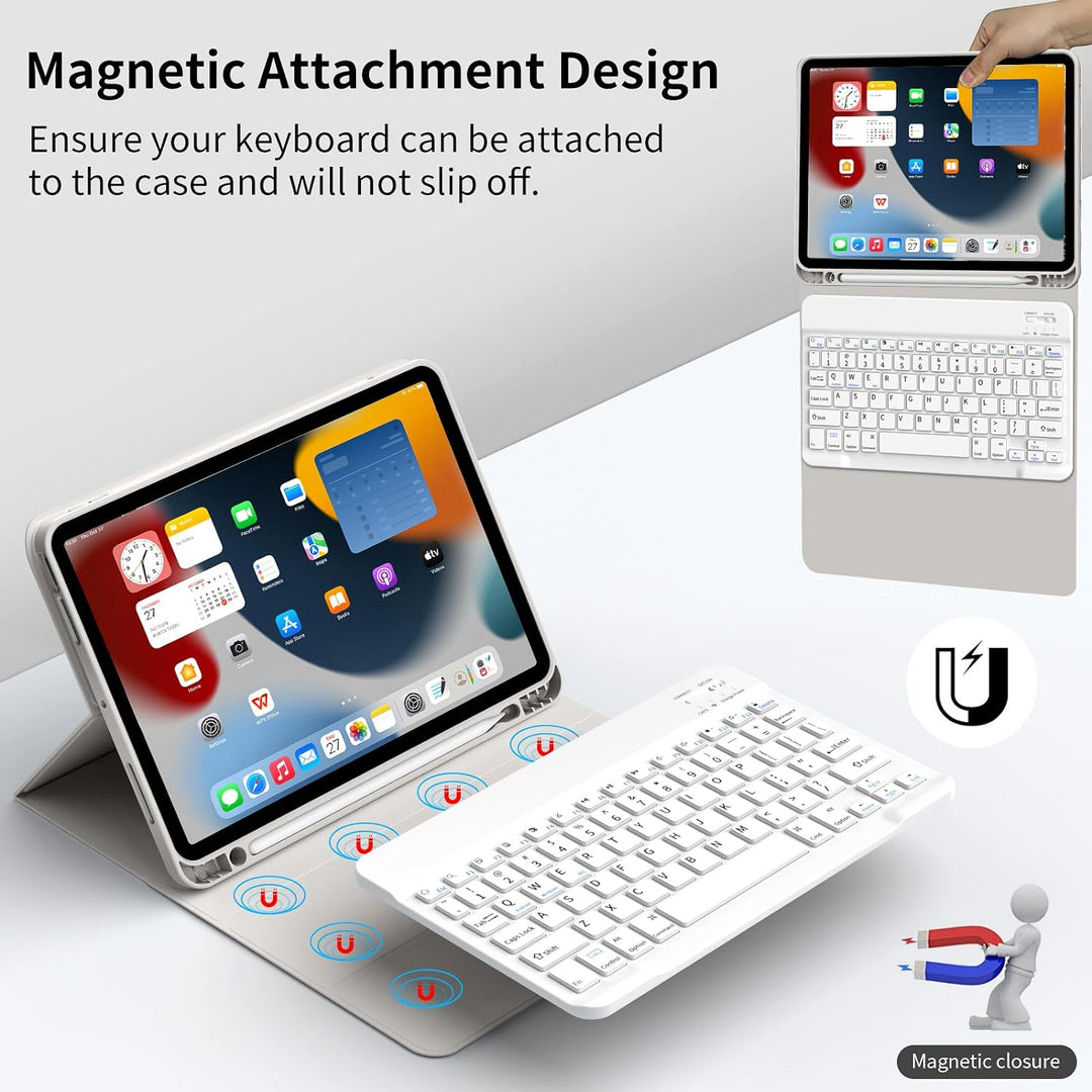 JKSML Tastatur Hülle für iPad Air 11 Zoll (M2) 2024, iPad Air 5. Gen 2022/4. Gen 2020 10.9 Zoll Tast