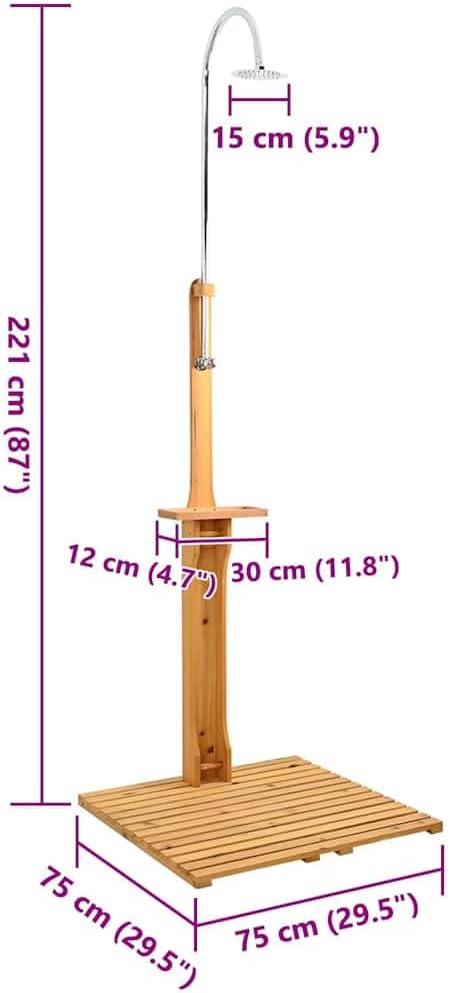 Tomostar Gartendusche, Pooldusche für den Aussenbereich, aus Holz