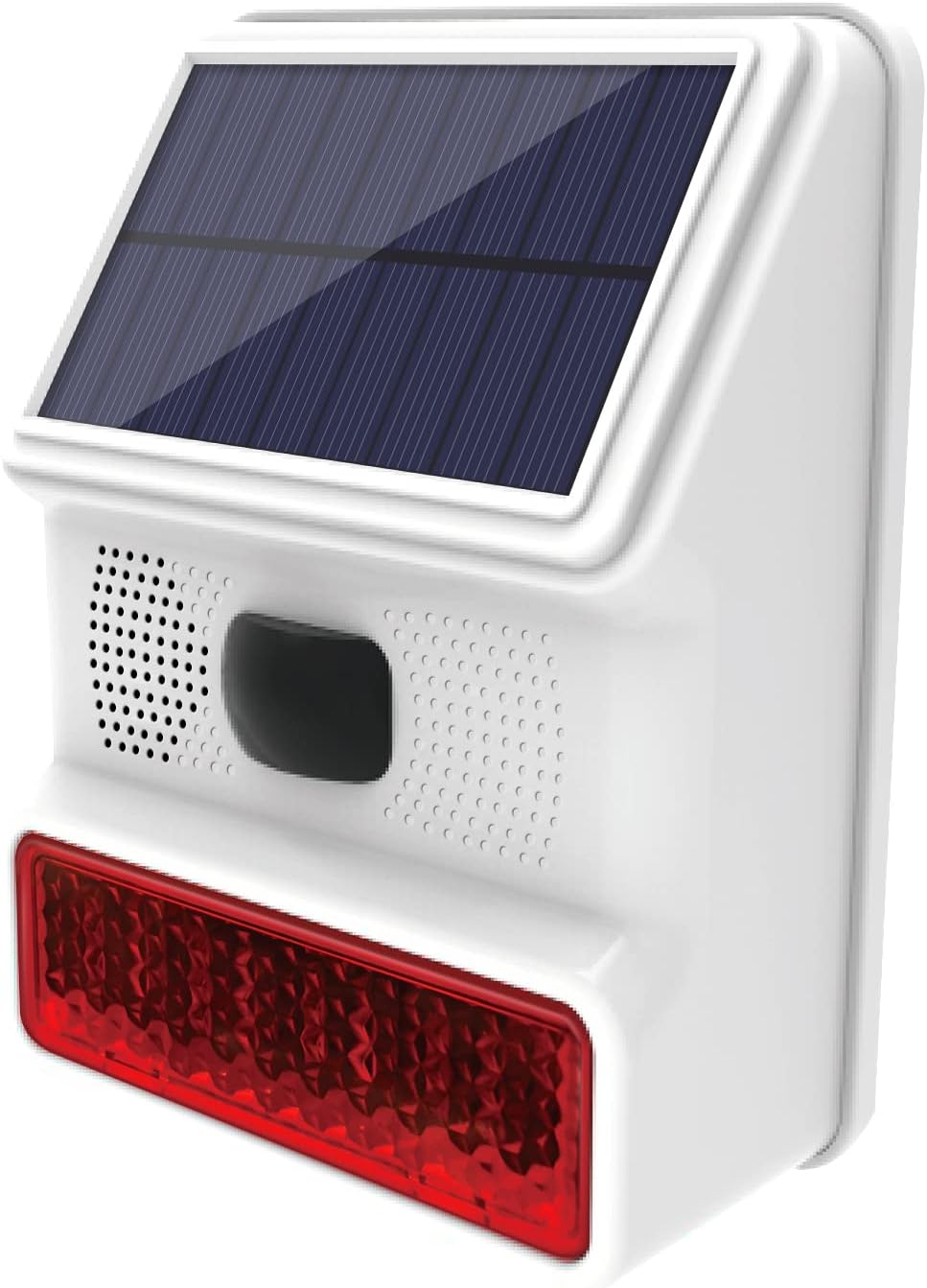 Solar-Sirene für den Aussenbereich, mit LED-Blinklicht, 110 dB, kompatibel mit Alarmanlage für Haus,