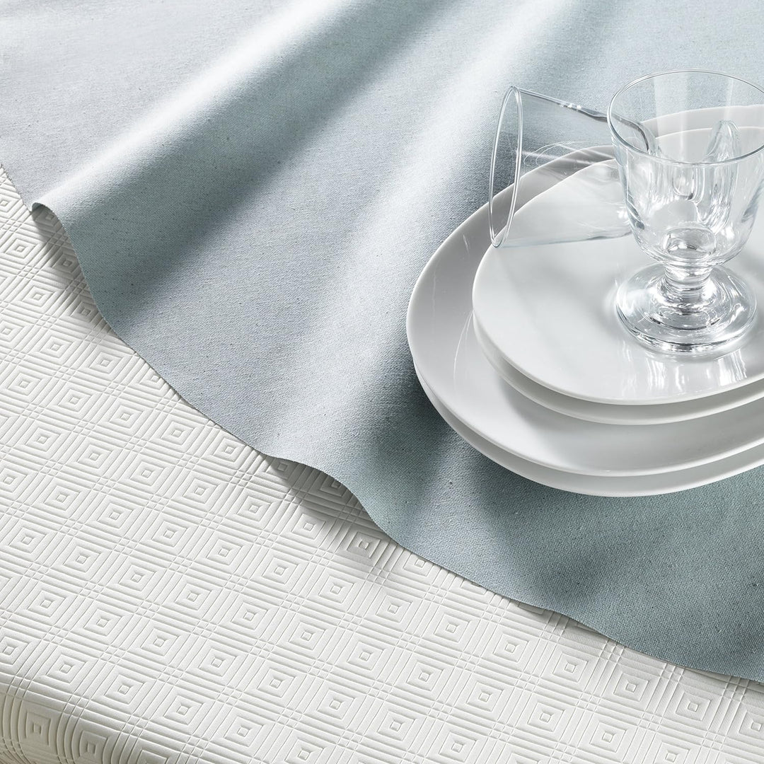 Venilia Tischschoner weiss rund 135cm 170/100 Tischdecke, Pvc-Polyester, 135 x 135 cm Rund 135 x 135