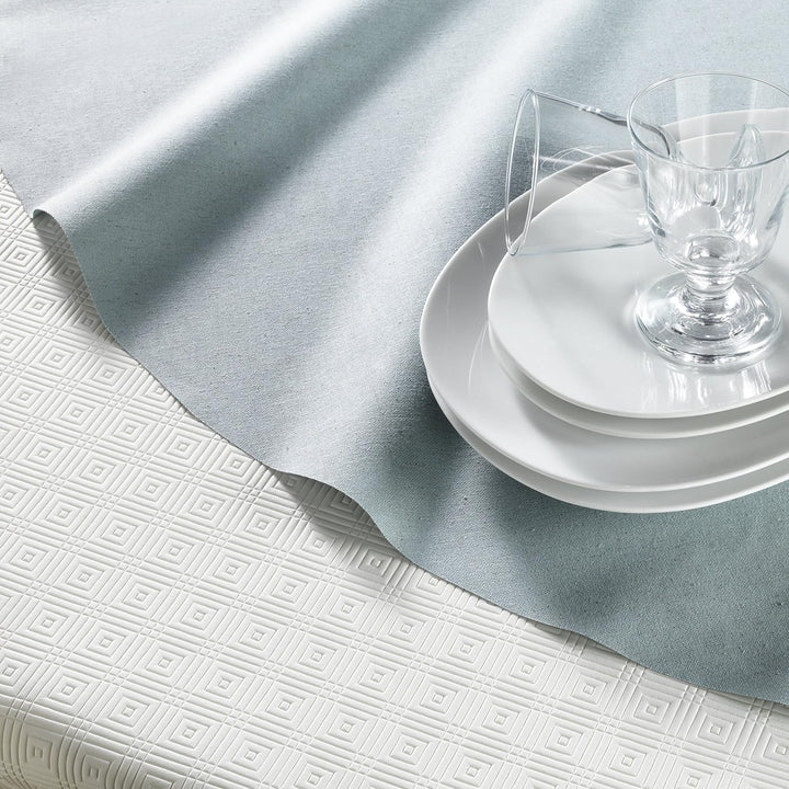 Venilia Tischschoner weiss rund 135cm 170/100 Tischdecke, Pvc-Polyester, 135 x 135 cm Rund 135 x 135