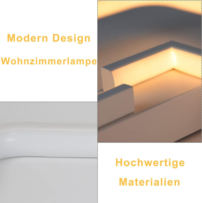 CBJKTX Deckenlampe LED Deckenleuchte Wohnzimmer 35W Dimmbar Wohnzimmerlampe Modern mit Fernbedienung