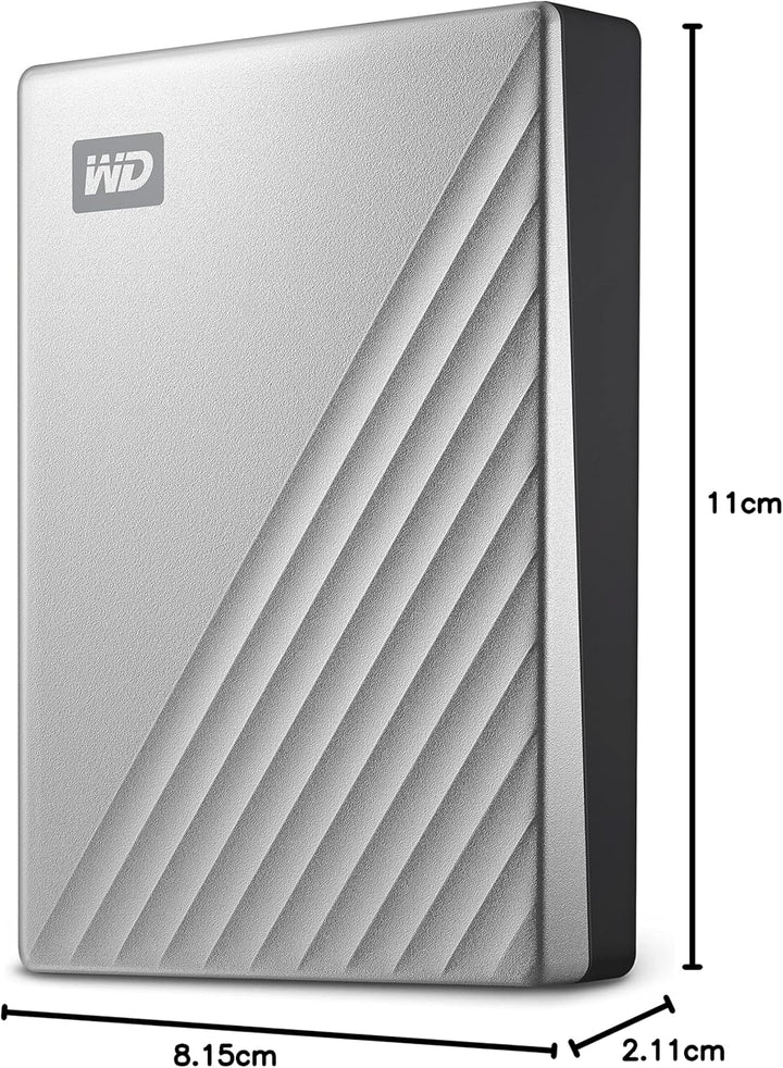 WD My Passport Ultra externe Festplatte 4 TB (mobiler Speicher, Metallgehäuse, herunterladbare Softw