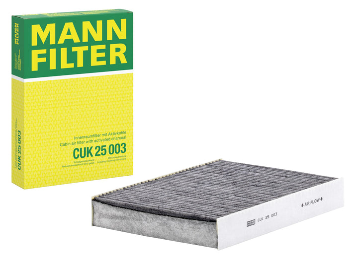 MANN-FILTER CUK 25 003 Innenraumfilter – Pollenfilter mit Aktivkohle – Für PKW CUK Single, CUK Singl