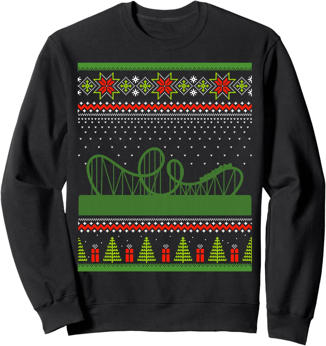 Roller Coaster Karneval Szene Ugly Christmas Sweater Sweatshirt