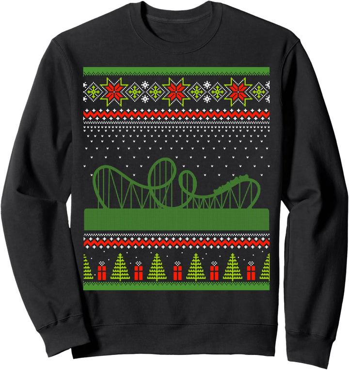 Roller Coaster Karneval Szene Ugly Christmas Sweater Sweatshirt