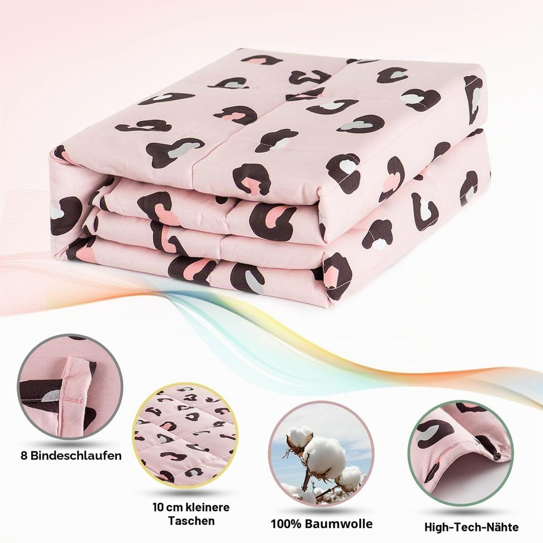 Sivio Gewichtete Decke, Ultra-gemütlich, 2,3kg, Gepunktet und Baumwoll-Seiten mit Cartoon-Mustern, s