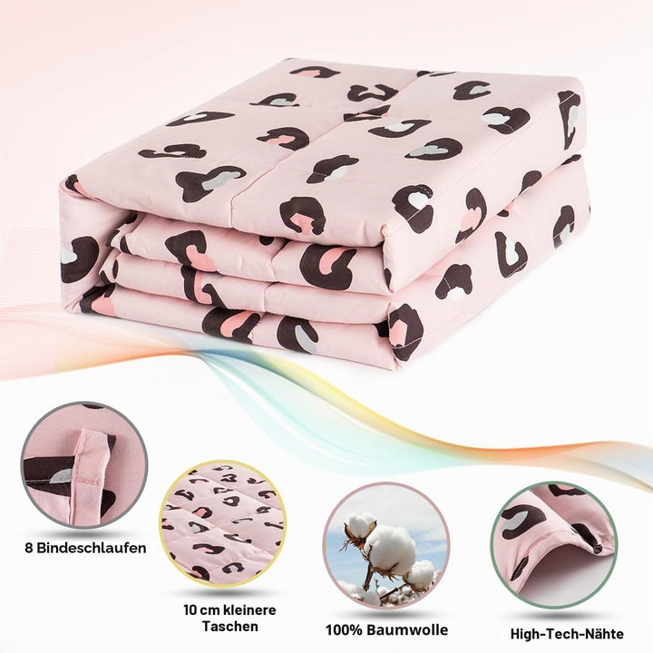 Sivio Gewichtete Decke, Ultra-gemütlich, 2,3kg, Gepunktet und Baumwoll-Seiten mit Cartoon-Mustern, s