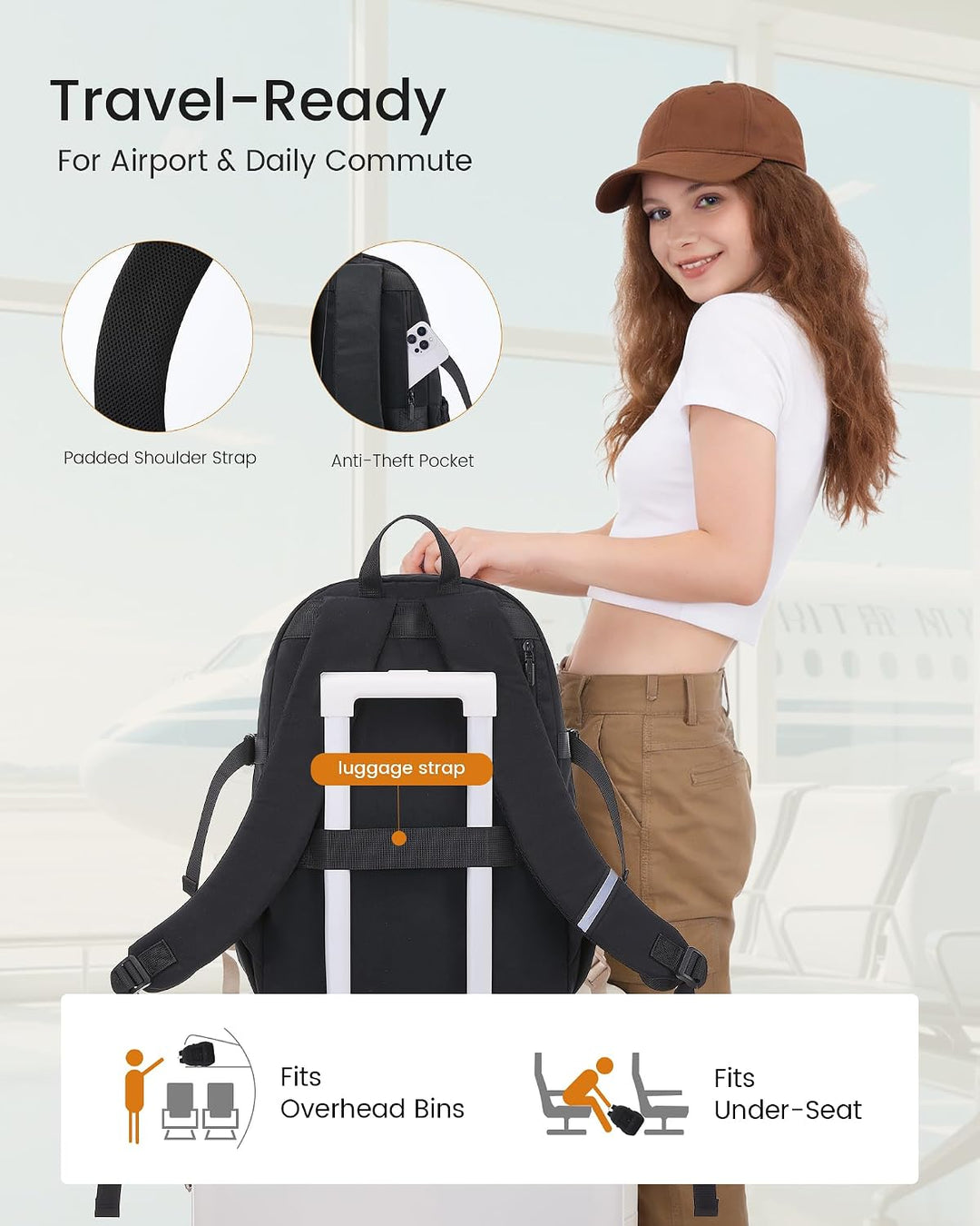 LOVEVOOK Laptop Rucksack Damen, 17,3 Zoll Schulrucksack Teenager Mädchen Schultasche Wasserdicht Tra