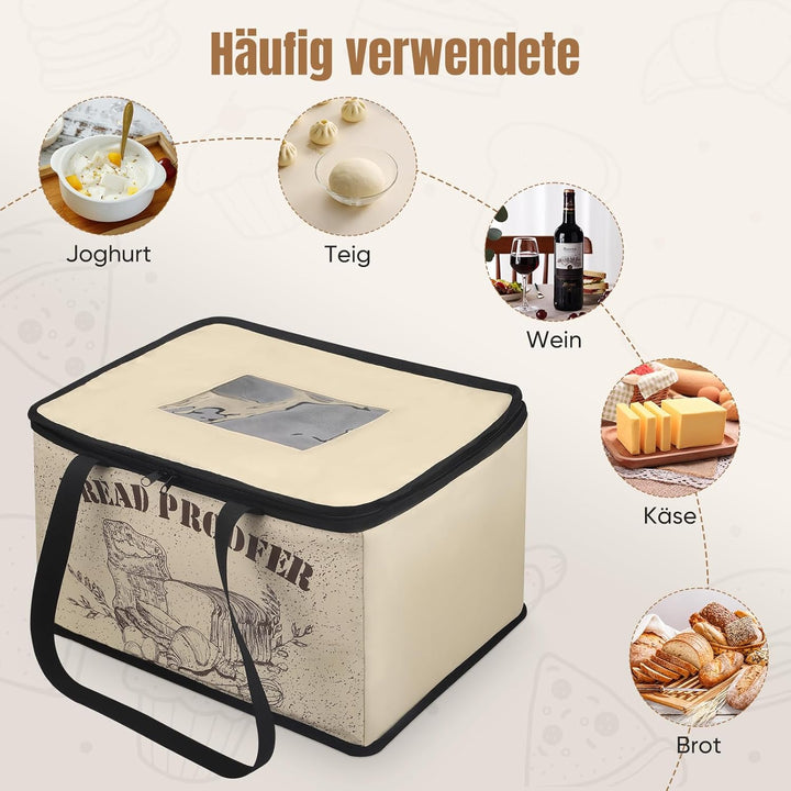 Brotteig-Gärschrank mit Heizung, elektrische Pizzateig-Gärbox mit Temperaturregelung, Zubehör für di
