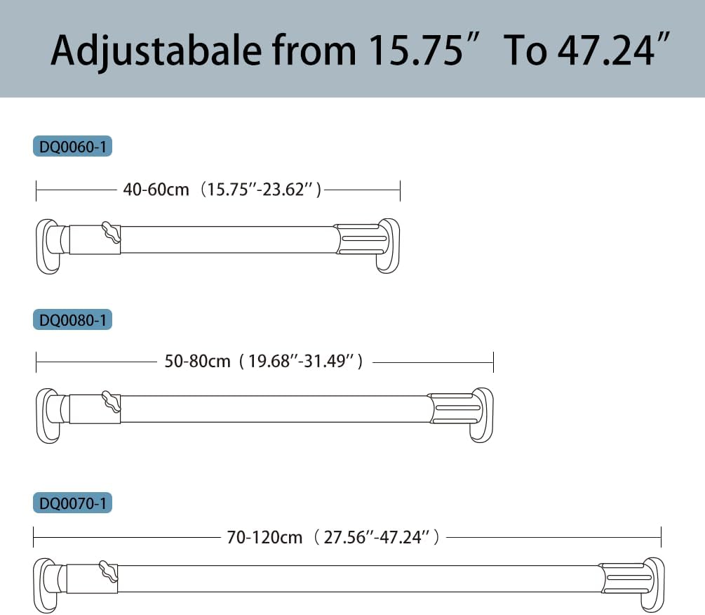 Hershii Gardinenstange ohne Bohren Erweiterbare Fenster Gardinenstange Kleiderbügelstange Ausziehbar