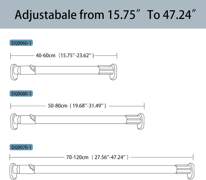 Hershii Gardinenstange ohne Bohren Erweiterbare Fenster Gardinenstange Kleiderbügelstange Ausziehbar