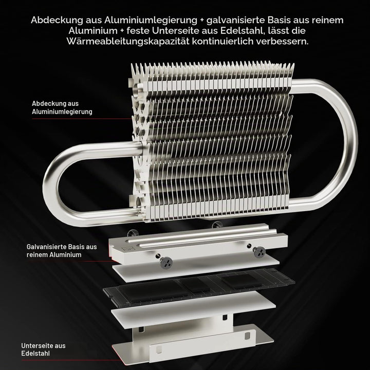 Thermalright HR-09 2280 PRO SSD Kühlkörper, doppelseitiger Kühlkörper, mit thermischem Silikon Pad f