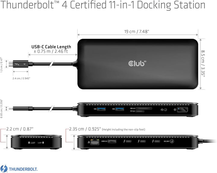 Club 3D CSV-1581 Thunderbolt™ 4 Zertifizierte 11-in-1-Docking-Station, CSV-1581
