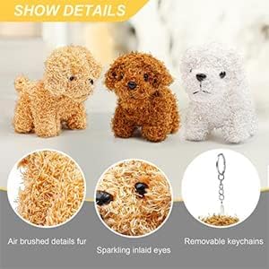 ANBOOR 6 Kleine Kuscheltiere 12cm Süsses Hündchen-Plüsch-Stofftier Mit Schlüsselanhänger Cuddly Toy