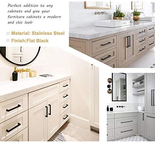 LONTAN 15 Stück Möbelgriffe Schwarz Schrankgriffe 96mm Bohrlochabstand Griffe für Küchenschränke Gri