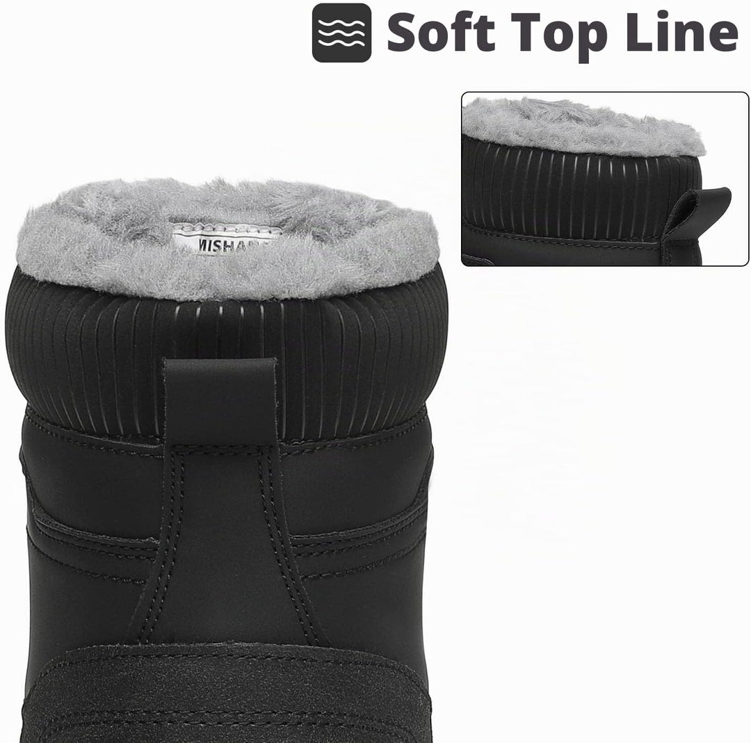 Mishansha Unisex Winterschuhe Winterstiefel mit Warm Gefüttert, Gr. 36-48 37 EU Tinte Schwarz, 37 EU