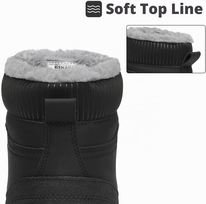 Mishansha Unisex Winterschuhe Winterstiefel mit Warm Gefüttert, Gr. 36-48 37 EU Tinte Schwarz, 37 EU