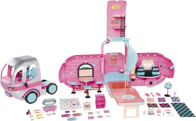 LOL Surprise OMG Glamper Fashion Camper mit 55+ Überraschungen - Möbliert mit beleuchtetem Pool, Rut