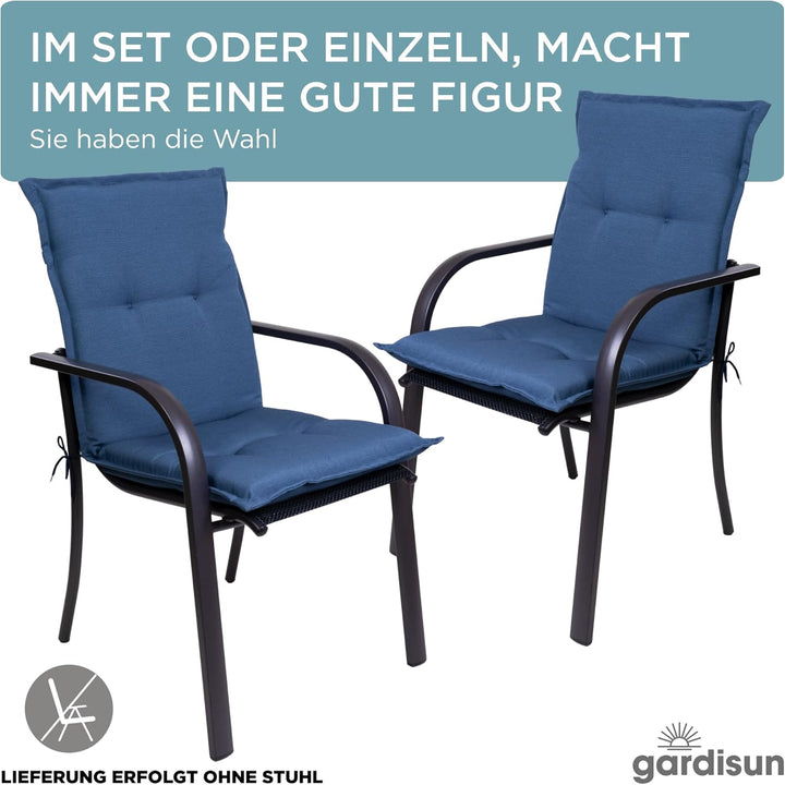 gardisun Gartenstuhlauflagen Niedriglehner I Extra Dicke Sitzauflagen I Made in Europe I Stuhlauflag