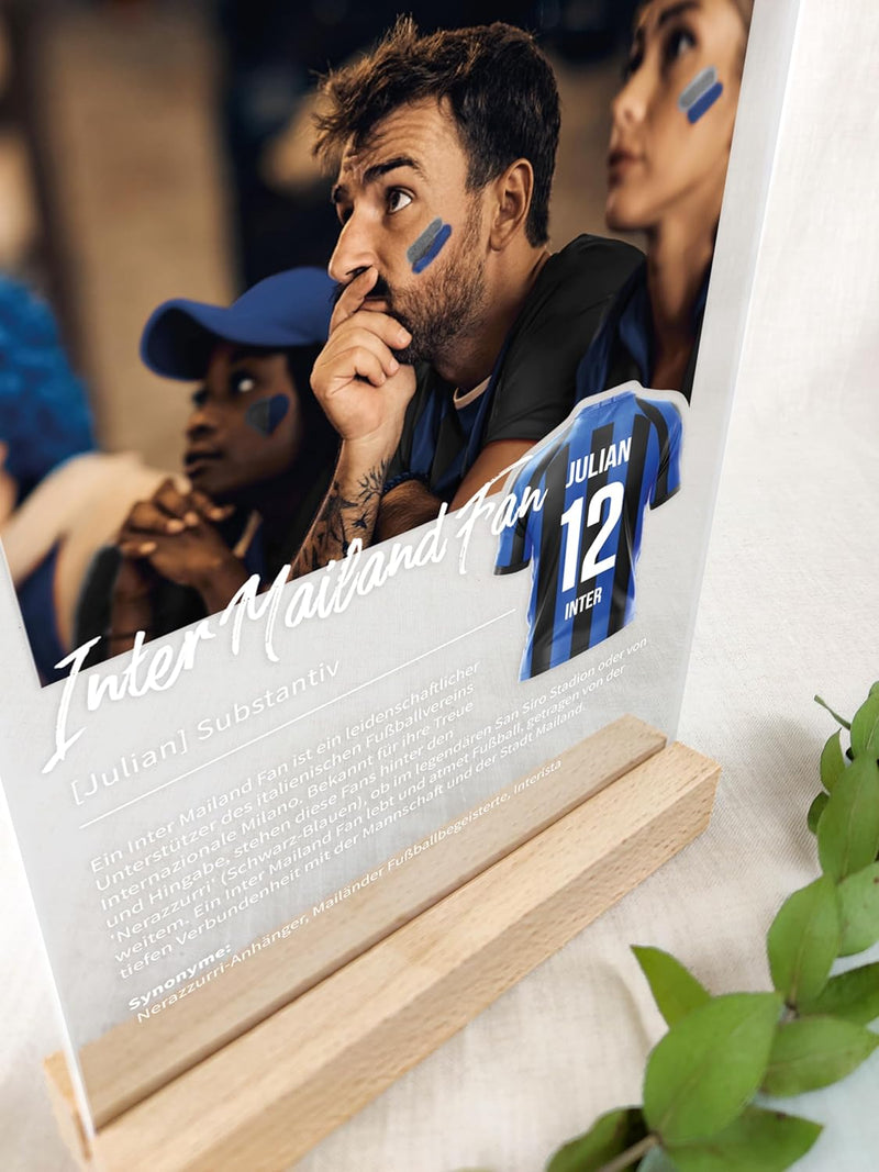 Inter Geschenk personalisiert - Acryl Geschenk - Definition: Inter Fan - Inter Fanartikel, Inter Fan