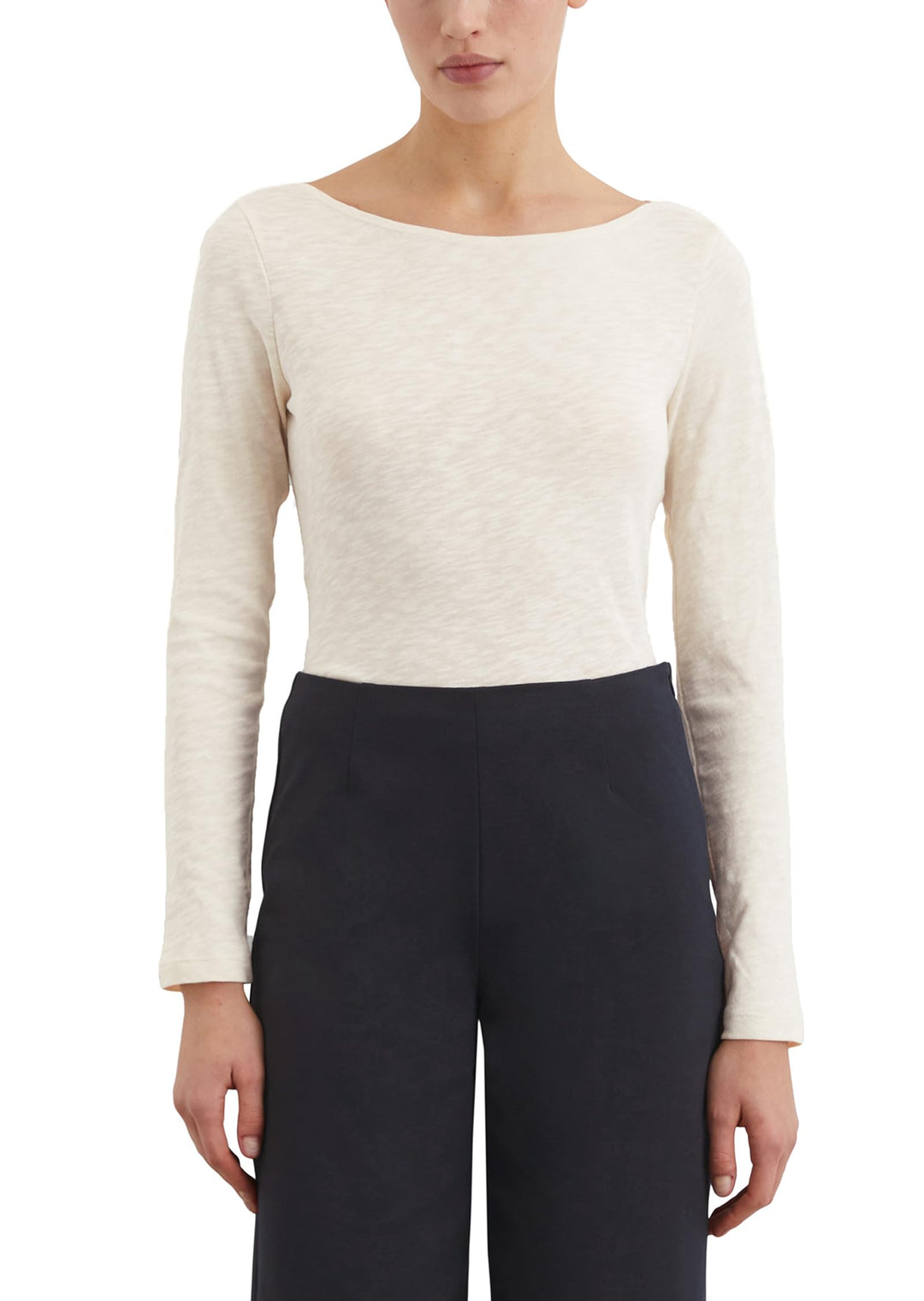 Marc O'Polo Damen Langarmshirt aus Bio-Baumwolle mit U-Boot-Ausschnitt XXL 165, XXL 165