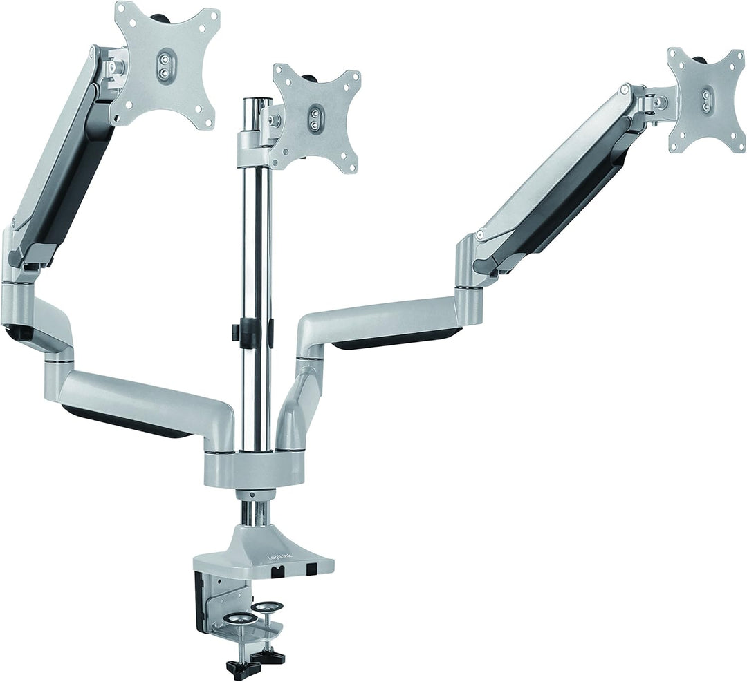LogiLink BP0052 3-fach Monitor-Schreibtischständer 7 kg Belastung, 33,02-81,28 cm (13-32 Zoll) Silbe