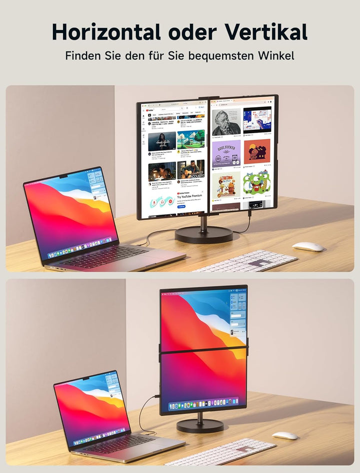 JSAUX Verbesserter Magnetischer Snap-Ständer für FlipGo 16", 13,5" & 15,6" Lite Tragbarer Dual-Scree