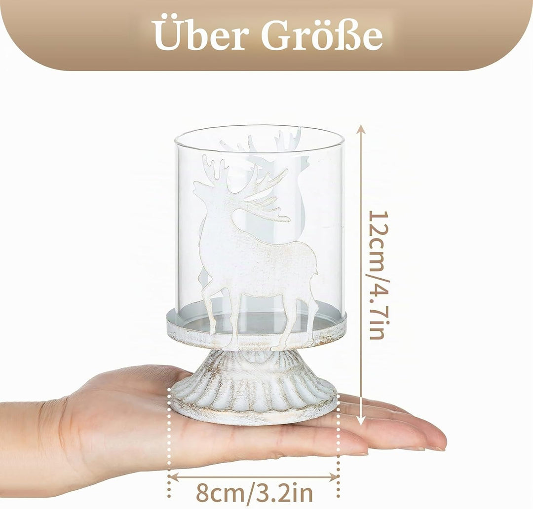 Sziqiqi 2 Kerzenhalter aus weissem Metall, Kerzenhalter für Kerzen, Kerzenhalter in Not des Hurrikan