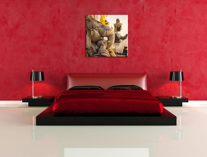 Pixxprint Elefantengottheit in Thailand als Leinwandbild/Grösse: 70x70 cm/Wandbild/Kunstdruck/fertig