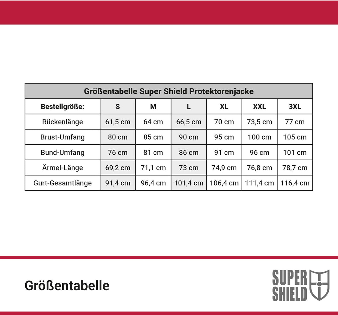 SUPER SHIELD Protektorenjacke, Rückenprotektor, Ellenbogenprotektoren & Schulterprotektoren, Level 2