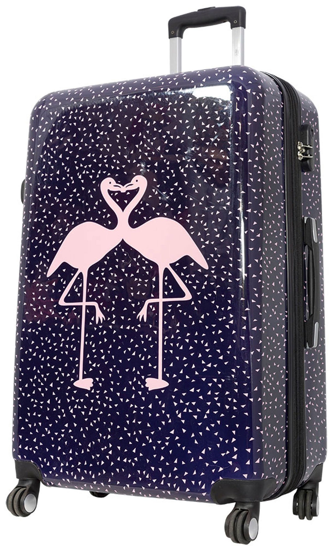 Bowatex Grosser 115 Li Reisekoffer, hübsche Flamingo Motiv Koffer mit Vogel 77 cm