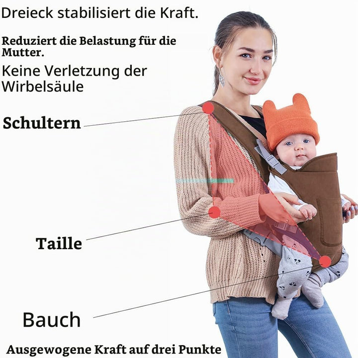 babytrage Neugeborene Ab Geburt, Tragetuch Baby Neugeboren, 4-in-1 Babytrage mit 4 Tragepositionen,