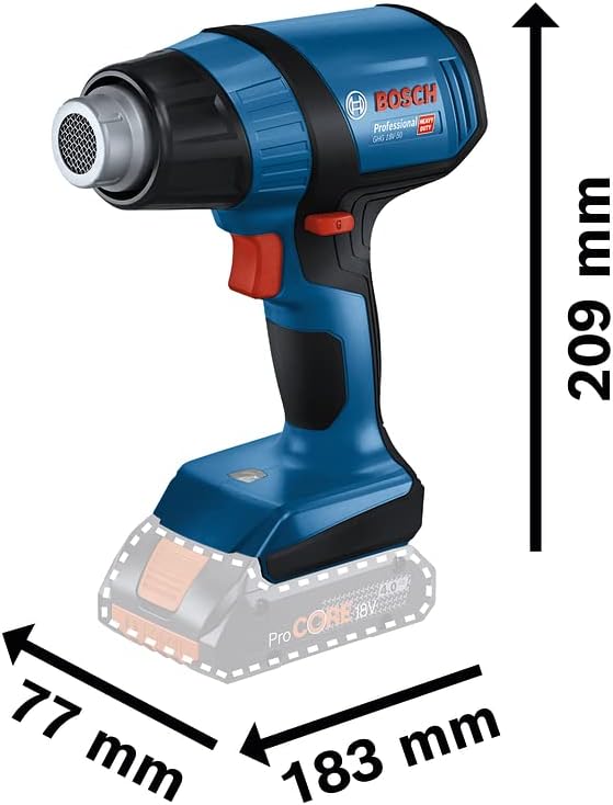 Bosch Professional 18V System Akku-Heissluftgebläse GHG 18V-50 (ohne Akkus und Ladegerät, inkl. Refl