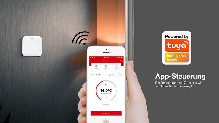 revolt WLAN-Fussbodenheizungsaktor-Steuerung mit Master-Thermostat und App